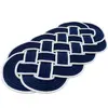 Welcome Rope Mat - 600x330mm - Blue-White, Color: Blue and white