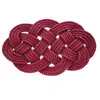 Bordeaux Welcome Rope Mat - 600x330mm, Color: Bordeaux