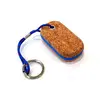 Oval Cork Keychain - Blue