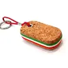Oval Cork Keychain - Tricolor
