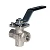 Three Ways Brass Ball Valve - 1"1/2, Thread: F1"1/2