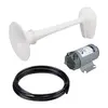 White IMO Approved Marine Horn - 24V, Voltage, V DC: 24