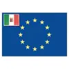 Self Adhesive European Union & Italian Flag in the Corner - 11x16cm