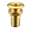 Polished Brass Through-hull - 2" x 92mm, For hose diameter, mm: 55, Thread: 2"