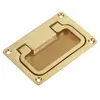 Polished Brass Flush Pull Handle - 74x50x8mm, Dimensions, mm: 74x50x8