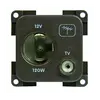 Lighter type socket 12V and TV antenna