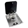 Unité de plaque de cuisson encastrée avec couvercle en verre - 1 brûleur - 352x322mm
