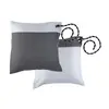 Set of 2 Cushions - Grey-white, Color: White and grey
