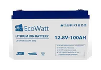 Ecowatt 12.8V 100Ah LiFePO4 Battery with integrated BMS Smart