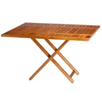 Double-height teak table
