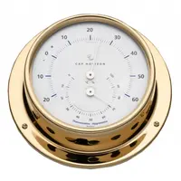 Polished Brass Thermo-hygrometer - 88mm