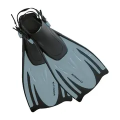 T-Jet Adjustable Foot Fins for Adult - Silver - S/M, Shoe size: From 37 to 40,5, Color: Silver