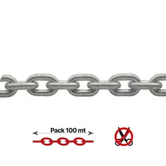 Galvanized Calibrated Chain - 6mm - 100m, Chain  diameter, mm: 6