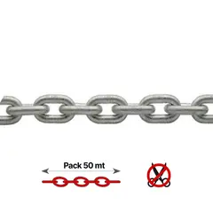 Galvanized Calibrated Chain - 6mm - 50m, Chain  diameter, mm: 6