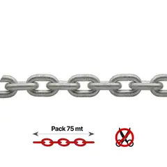 Galvanized Calibrated Chain - 6mm - 75m, Chain  diameter, mm: 6