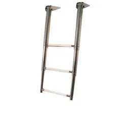 Telescopic Ladder - 3 White Steps - 254mm, Width, mm: 254