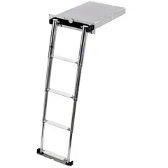 Foldaway Telescopic Ladder - 4 Steps, Length, mm: 1127