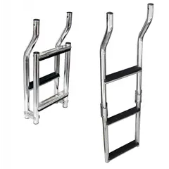 Boarding Ladder - 3 Steps in Black Plastic, Model: Inox steps