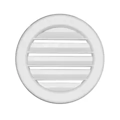 Round louver vents in white plastic diameter 100mm, Diameter, mm: 100