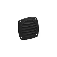 Black Plastic Louver Vent - 85x85mm, Color: Black