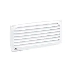 White Plastic Louver Vent - 200x100mm, Color: White