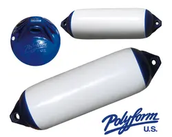 F1 Series Polyform U.S. Twin Eye Fender - Ø 15 cm - White and Blue, Diameter Ø, cm: 15, Series: F1