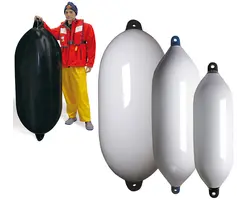 Mega Reinforced Inflatable Twin Eye Fender Ø 60 cm - White and Blue, Length, cm: 160, Diameter Ø, cm: 60