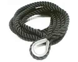 Black Mooring Rope with Thimble MT - 10mm - 7m