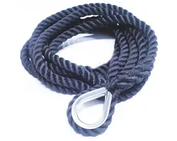 Navy Blue Mooring Rope with Thimble MT - 12mm - 15m