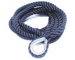 Navy Blue Mooring Rope with Thimble HT - 18mm - 15m