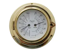 Polished Brass Thermo-hygrometer - 125mm