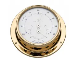 Polished Brass Thermo-hygrometer - 110mm