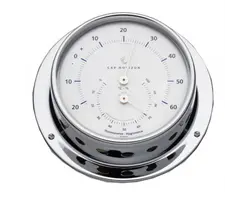 Polished Stainless Steel Thermo-hygrometer - 110mm