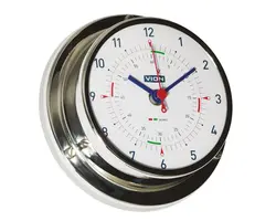 Polished Stainless Steel Clock with Silent Zone - 97mm