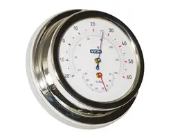 Polished Stainless Steel Thermo-hygrometer - 127mm