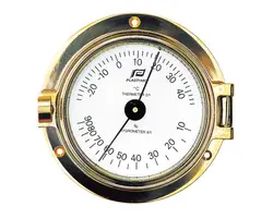 Polished Brass Thermo-hygrometer - 120mm