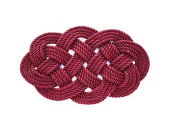 Bordeaux Welcome Rope Mat - 600x330mm, Color: Bordeaux