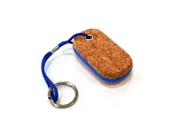 Oval Cork Keychain - Blue