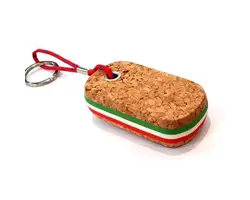 Oval Cork Keychain - Tricolor