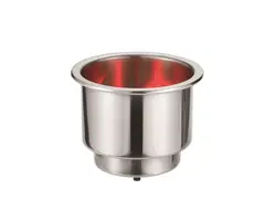 Recessed Stainless Steel Glass/Can Holder - Red LED