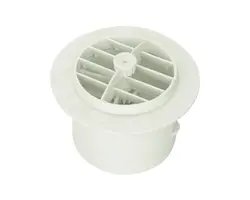 White Round Grille with Damper - 75mm