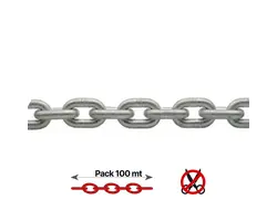 Galvanized Calibrated Chain - 6mm - 100m, Chain  diameter, mm: 6