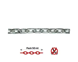 Stainless Steel Calibrated Chain - 8mm - 50m, Chain  diameter, mm: 8, Spool, m: 50