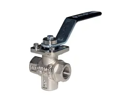 Three Ways Brass Ball Valve - 1/2", Thread: F1/2"