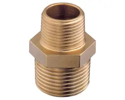 Brass nipple reducing M-M 1/2 to 3/8
