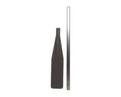 Anodized Aluminium Jointed Oar - 35mm - 130cm - Black, Length, cm: 130