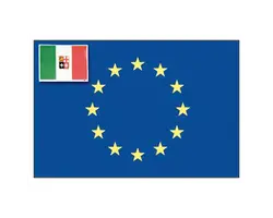 Self Adhesive European Union & Italian Flag in the Corner - 11x16cm