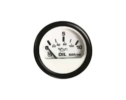 Oil Pressure Display - 10 Bar - White, Color: White