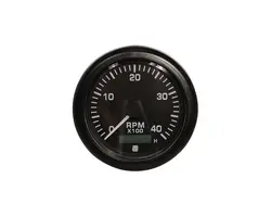 Tachometer with Hours Counter - 4000 RPM - Black