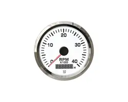 Tachometer with Hours Counter - 4000 RPM - Chromed